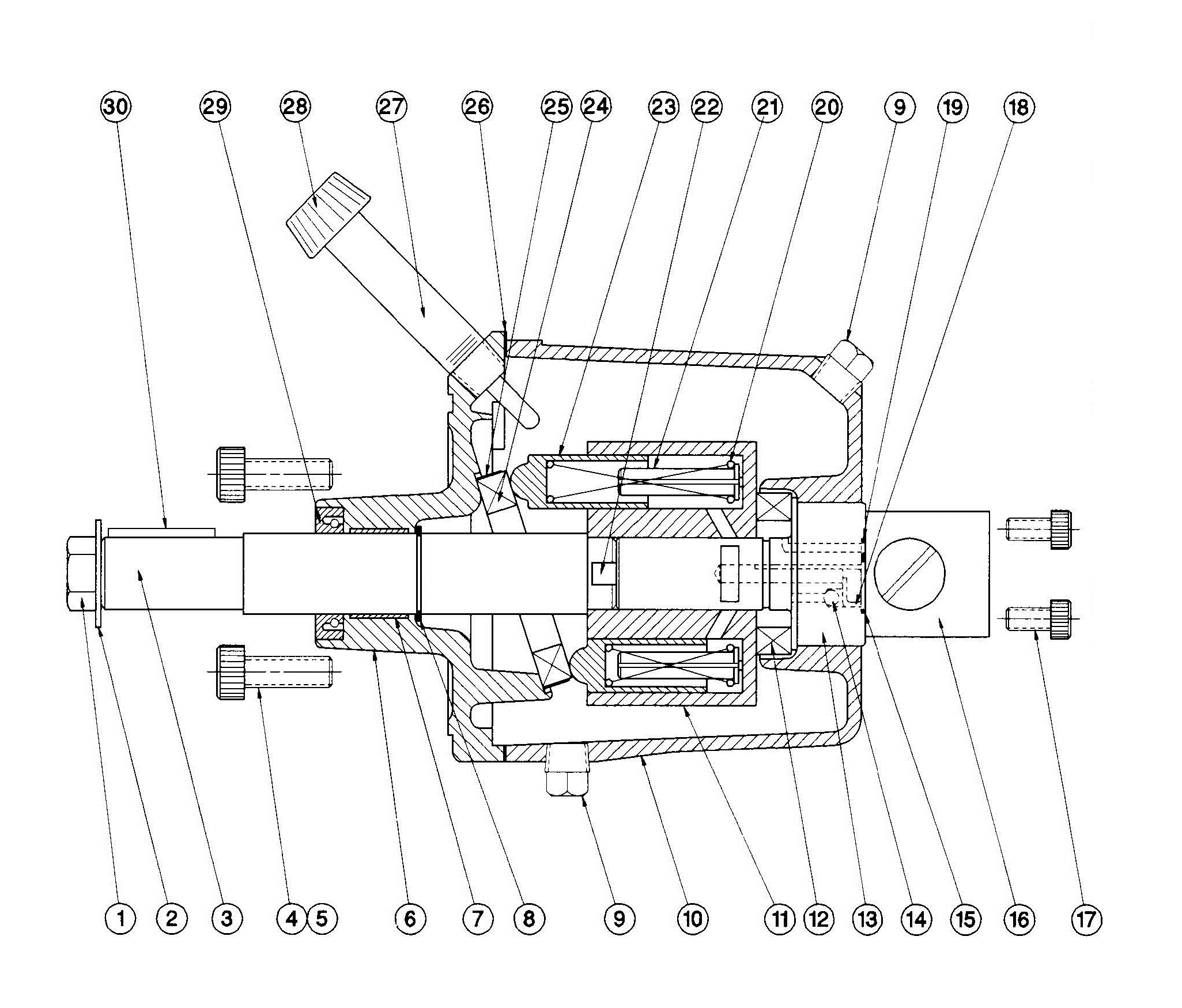 Model B1-B2 Helm Pump Assembly Diagram