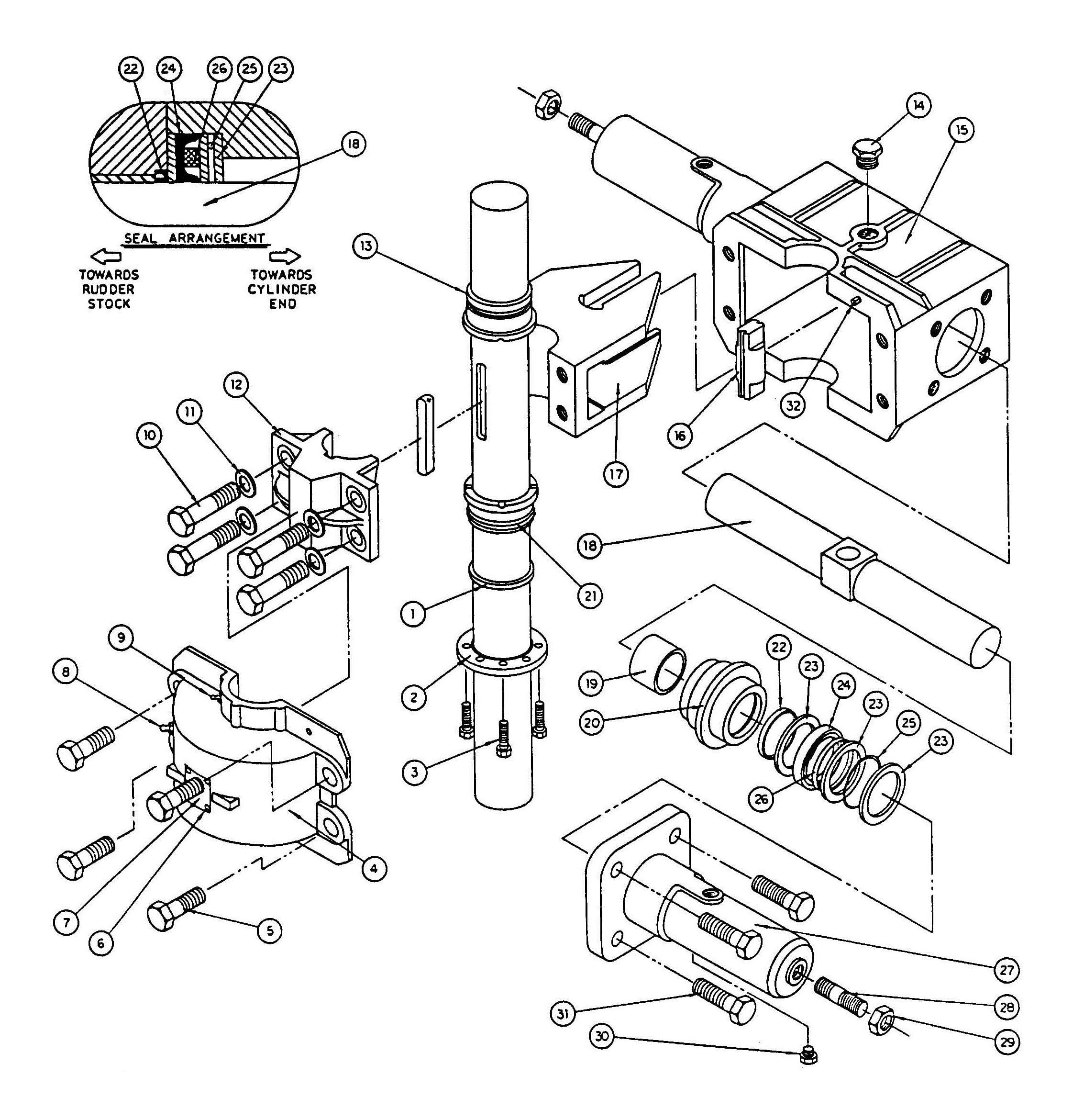 Model T12 and T13 Actuator Assembly Diagram